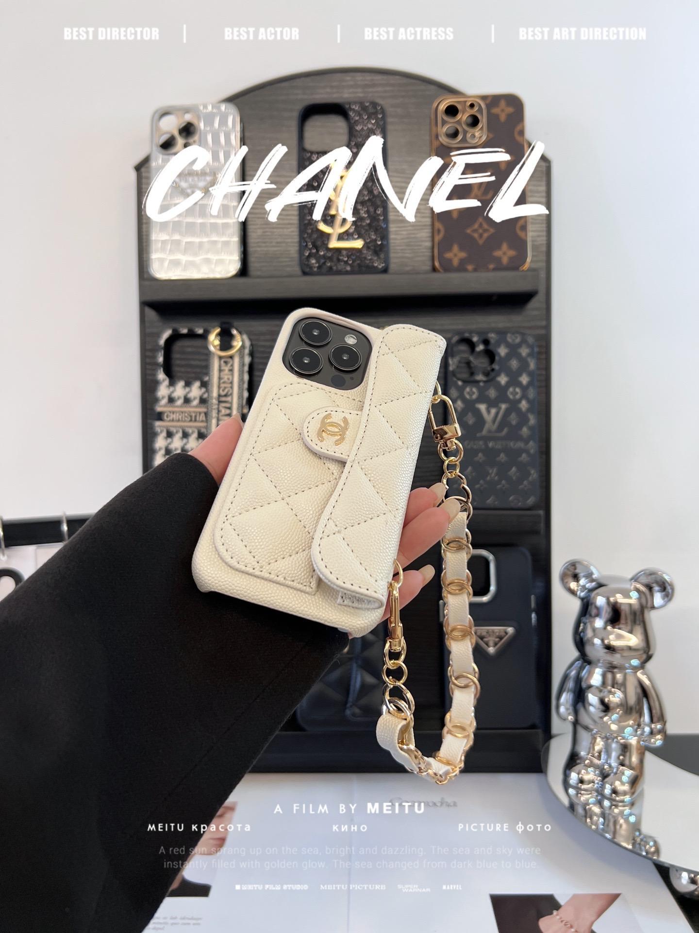 香奈兒菱格紋卡包鏈條手機殼-ZUIHANG SHOP