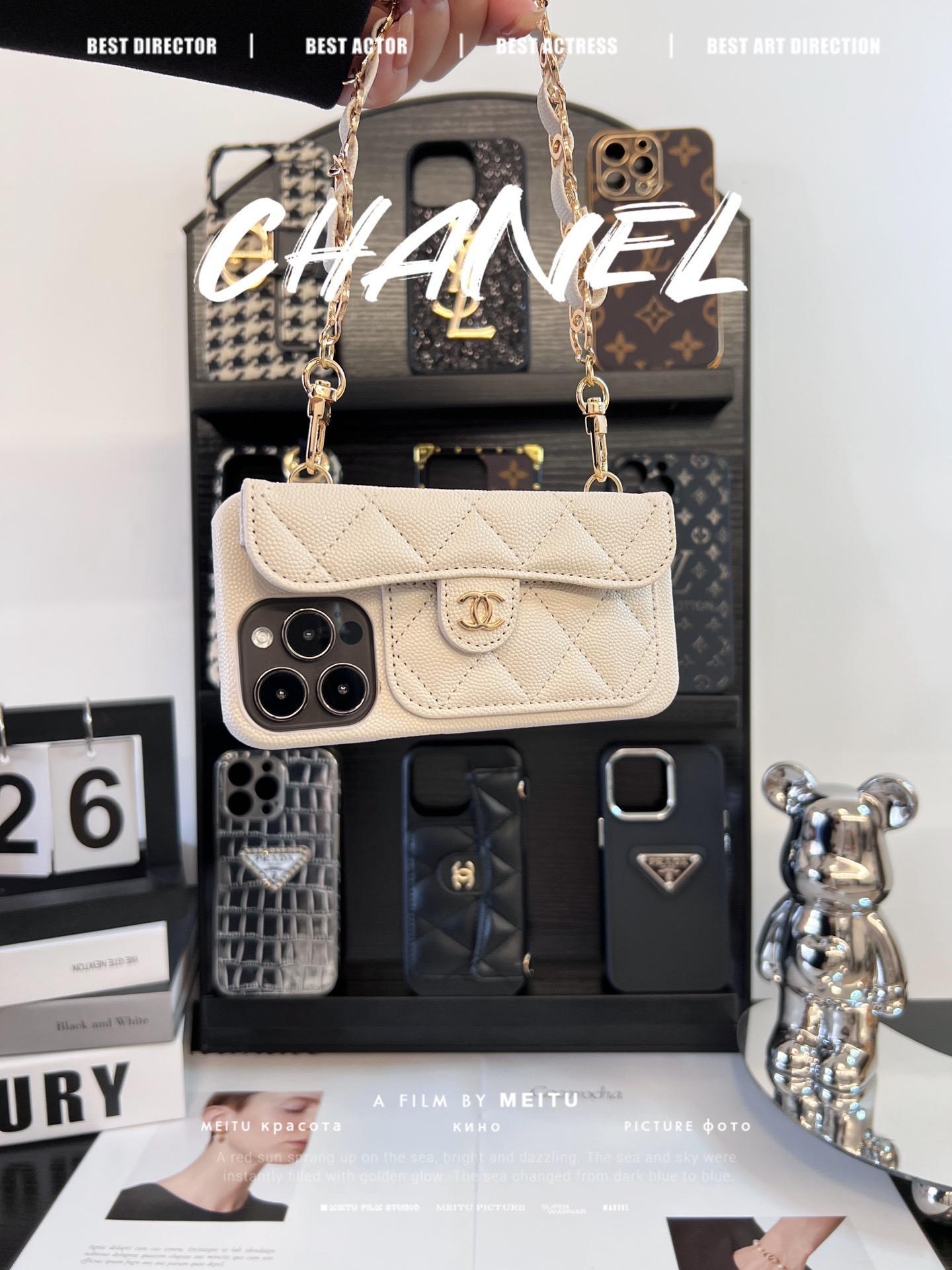 香奈兒菱格紋卡包鏈條手機殼-ZUIHANG SHOP