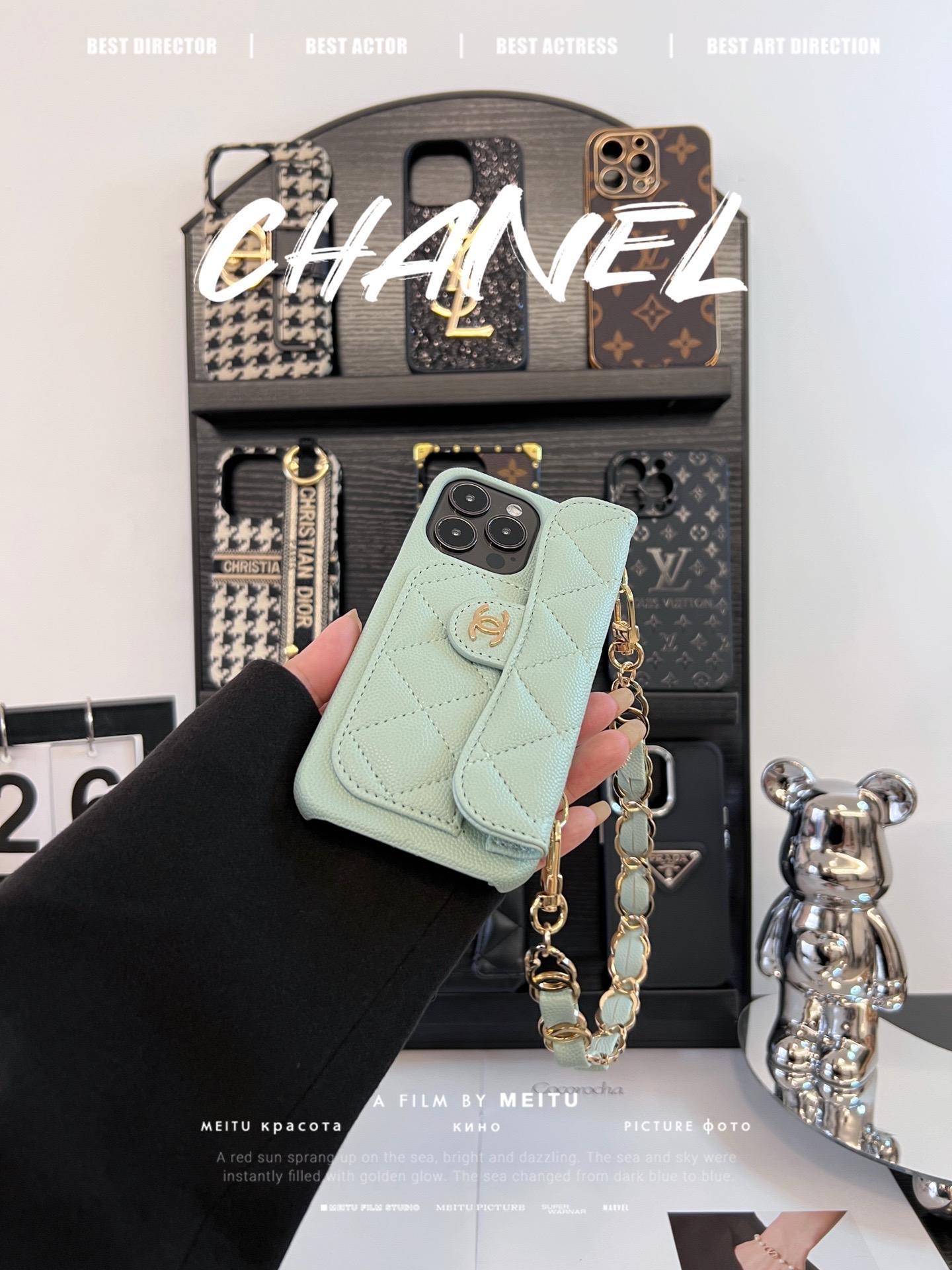 香奈兒菱格紋卡包鏈條手機殼-ZUIHANG SHOP