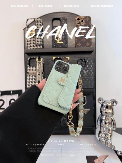 香奈兒菱格紋卡包鏈條手機殼-ZUIHANG SHOP