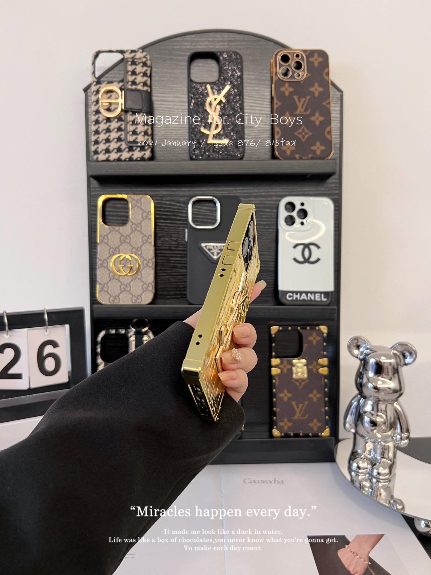 聖羅蘭鱷魚紋金屬全包手機殼-ZUIHANG SHOP