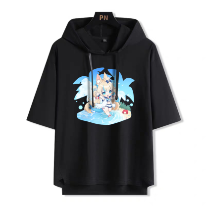 YouTuber 虛擬主播 Sameko Saba 鯊魚子 連帽短袖T恤-ZUIHANG SHOP