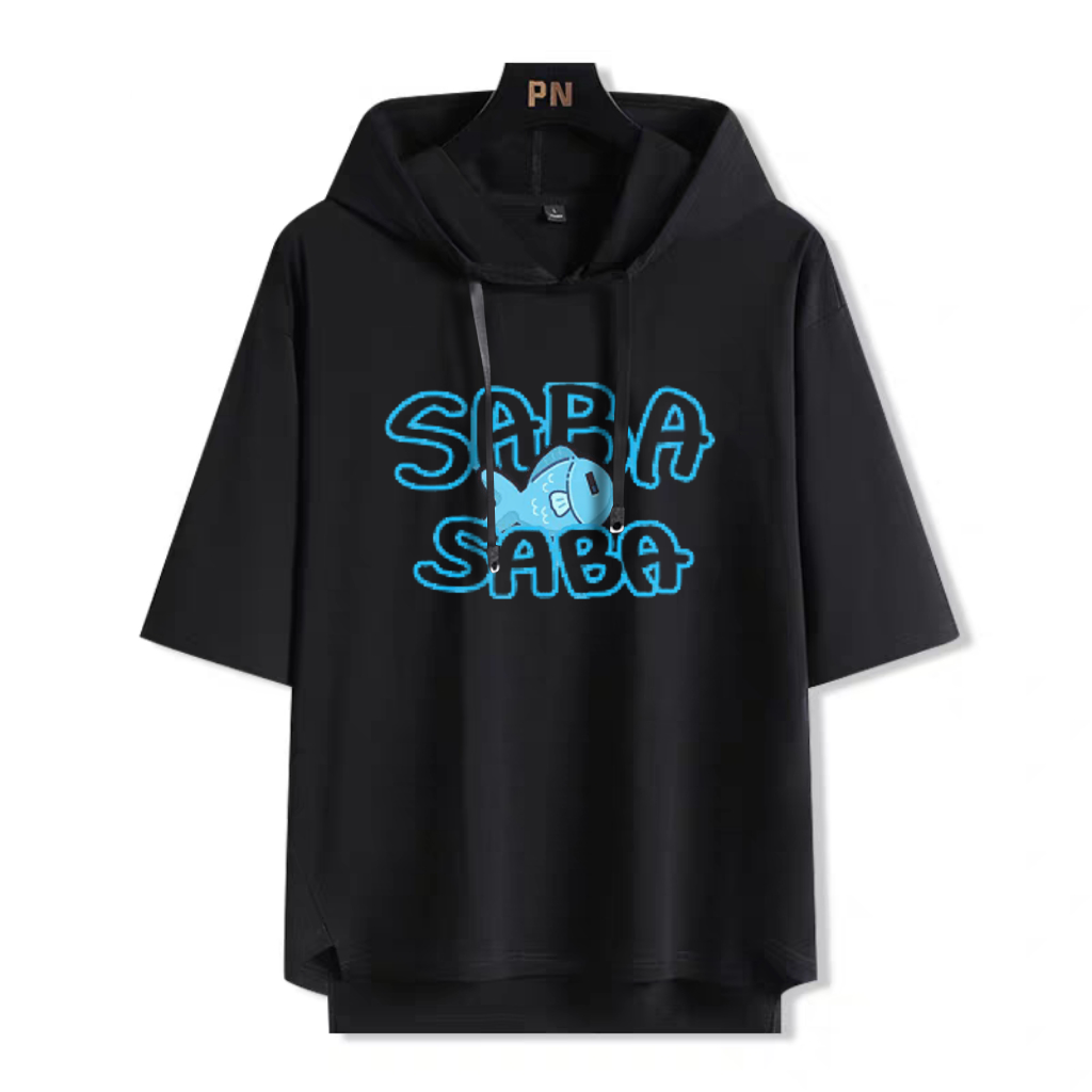 YouTuber 虛擬主播 Sameko Saba 鯊魚子 連帽短袖T恤-ZUIHANG SHOP