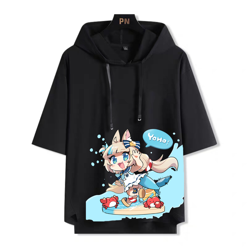 YouTuber 虛擬主播 Sameko Saba 鯊魚子 連帽短袖T恤-ZUIHANG SHOP