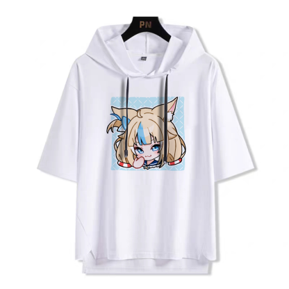 YouTuber 虛擬主播 Sameko Saba 鯊魚子 連帽短袖T恤-ZUIHANG SHOP