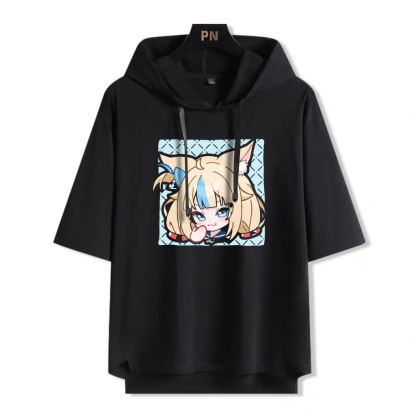 YouTuber 虛擬主播 Sameko Saba 鯊魚子 連帽短袖T恤-ZUIHANG SHOP