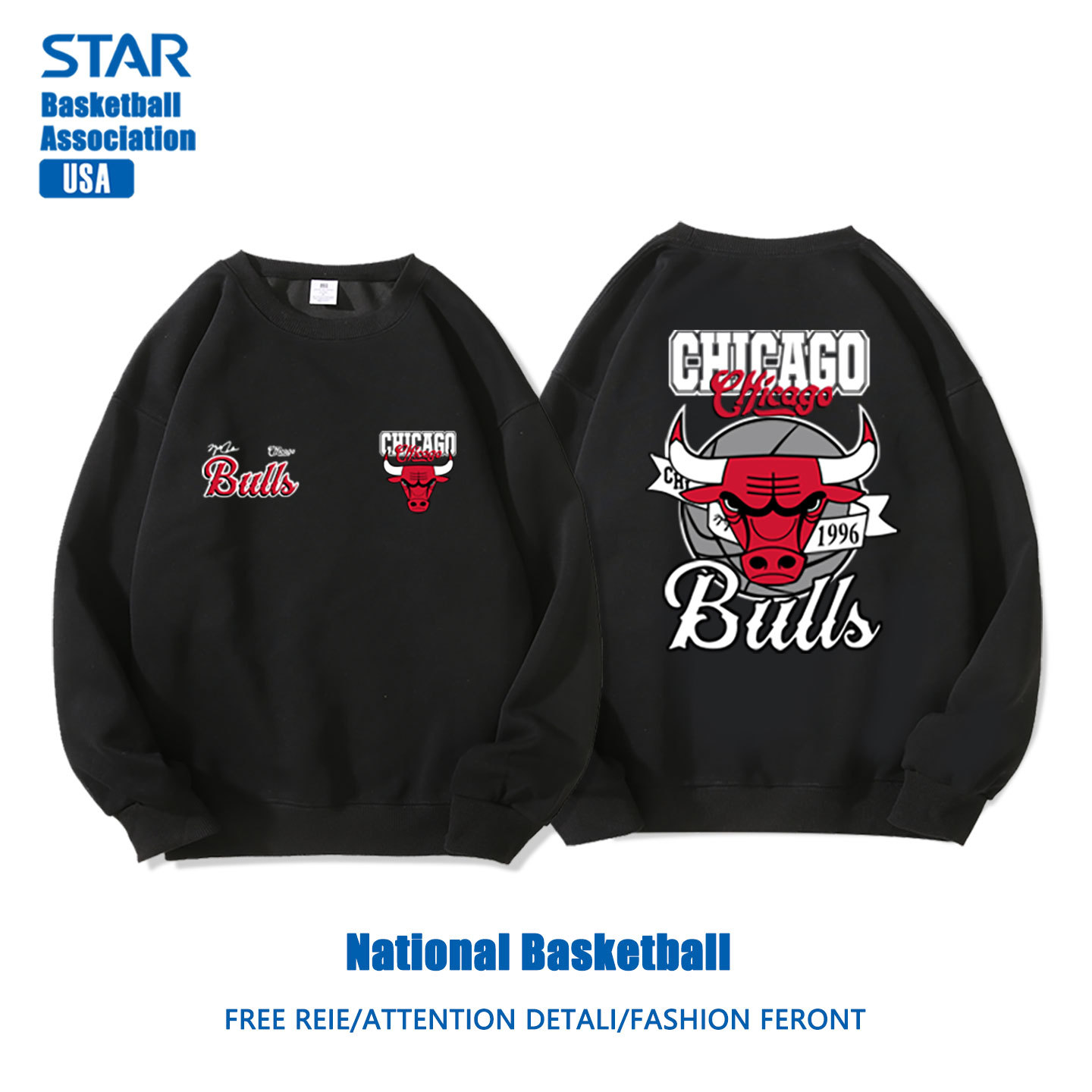 美式籃球 秋冬新款 親子情侶裝圓領長袖