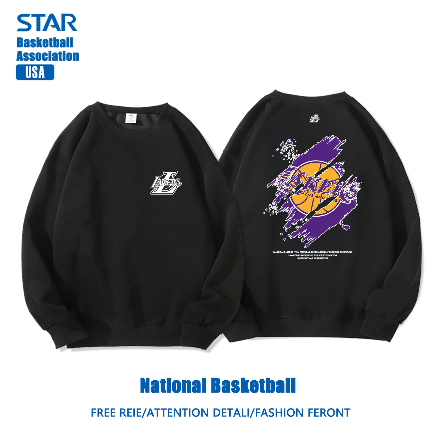 美式籃球 秋冬新款 親子情侶裝圓領長袖