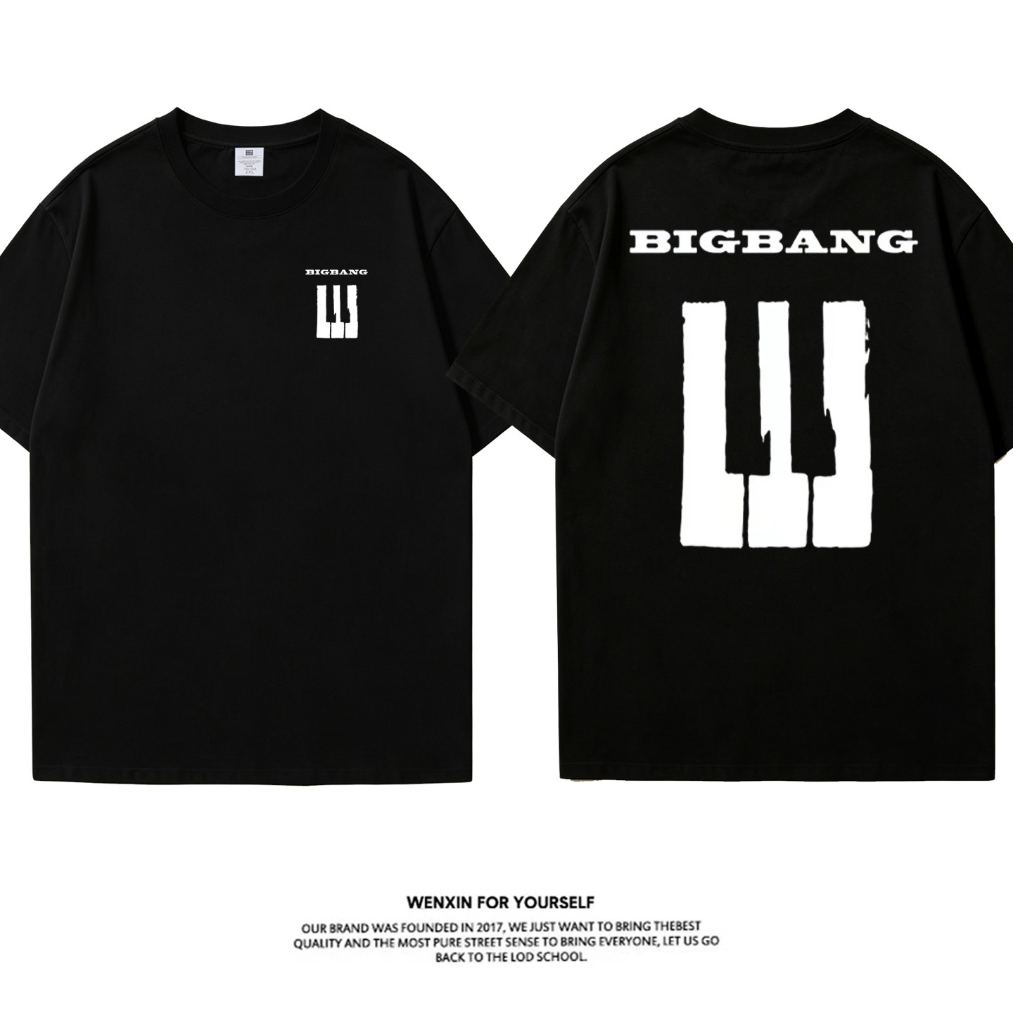 BIGBANG 鋼琴黑白鍵同款周邊短袖T恤