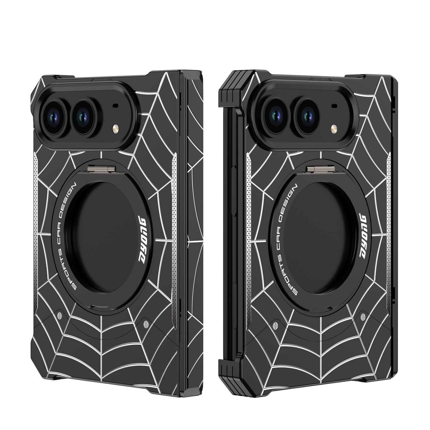 iPhone Duo 蜘蛛系列手機殼｜金屬防摔無邊框・360°中軸防護