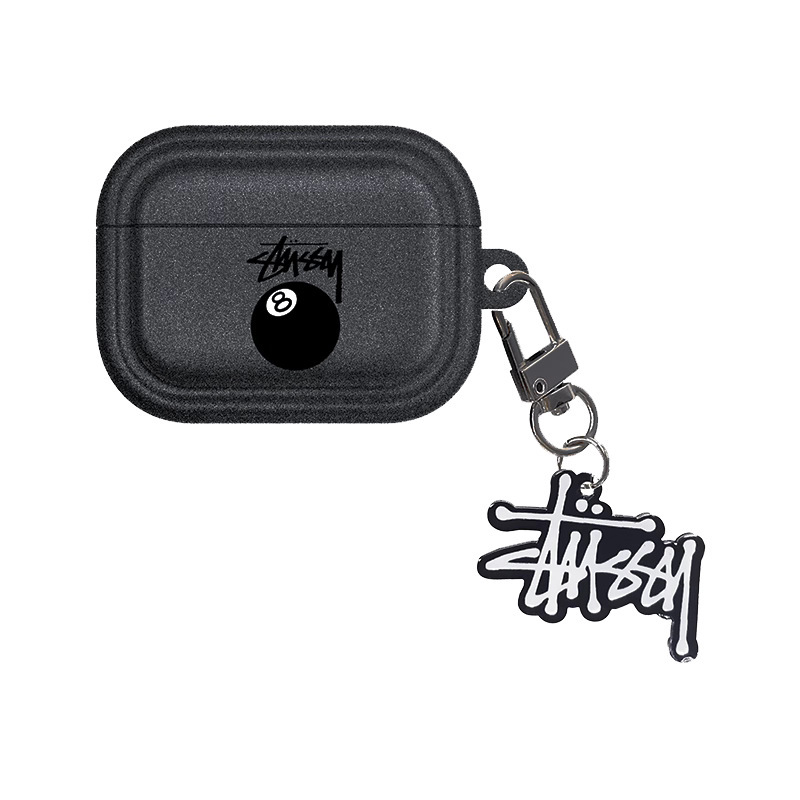 潮牌黑8桌球Airpods耳機保護殼 - 高級深灰小眾復古歐美風格