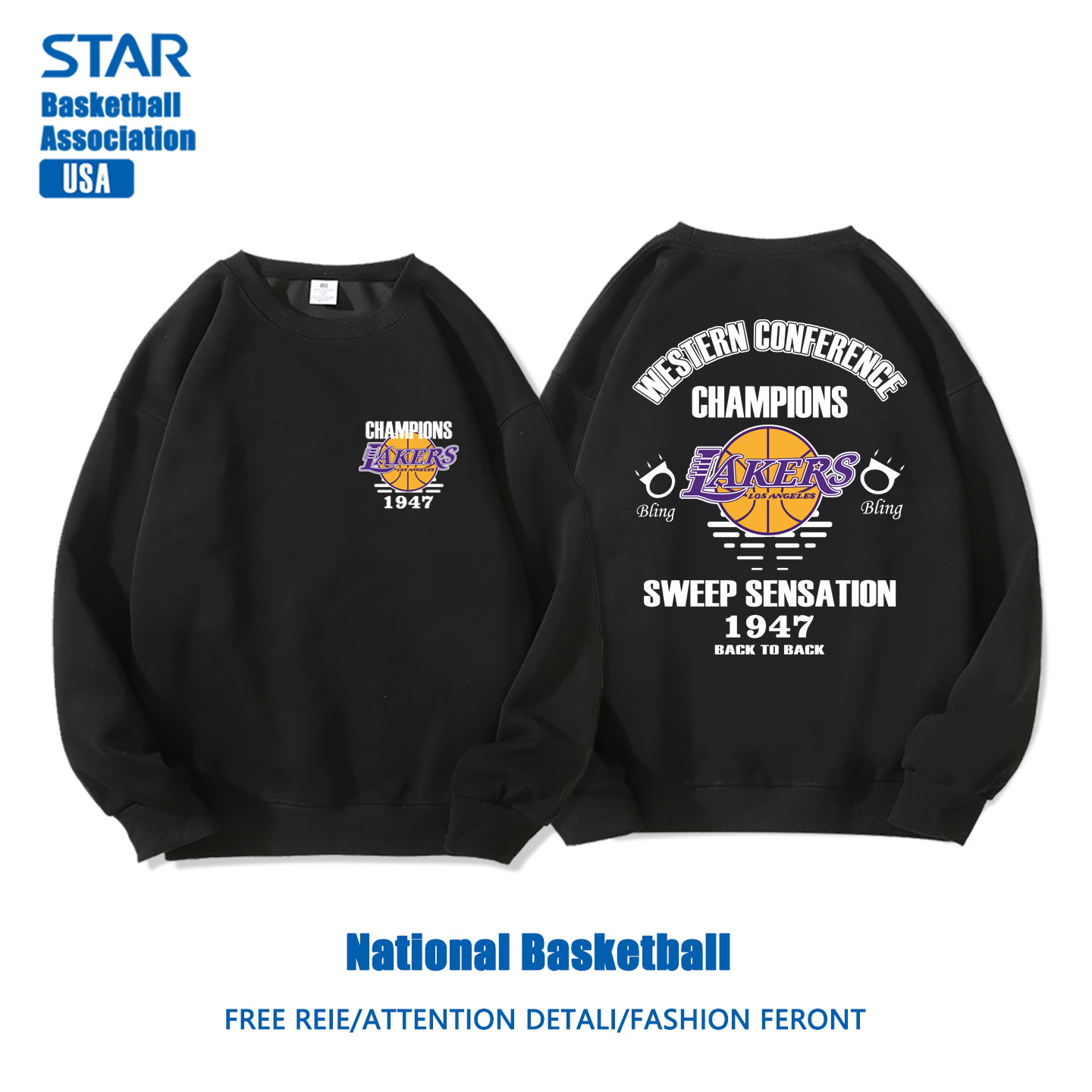 美式籃球 秋冬新款 親子情侶裝圓領長袖