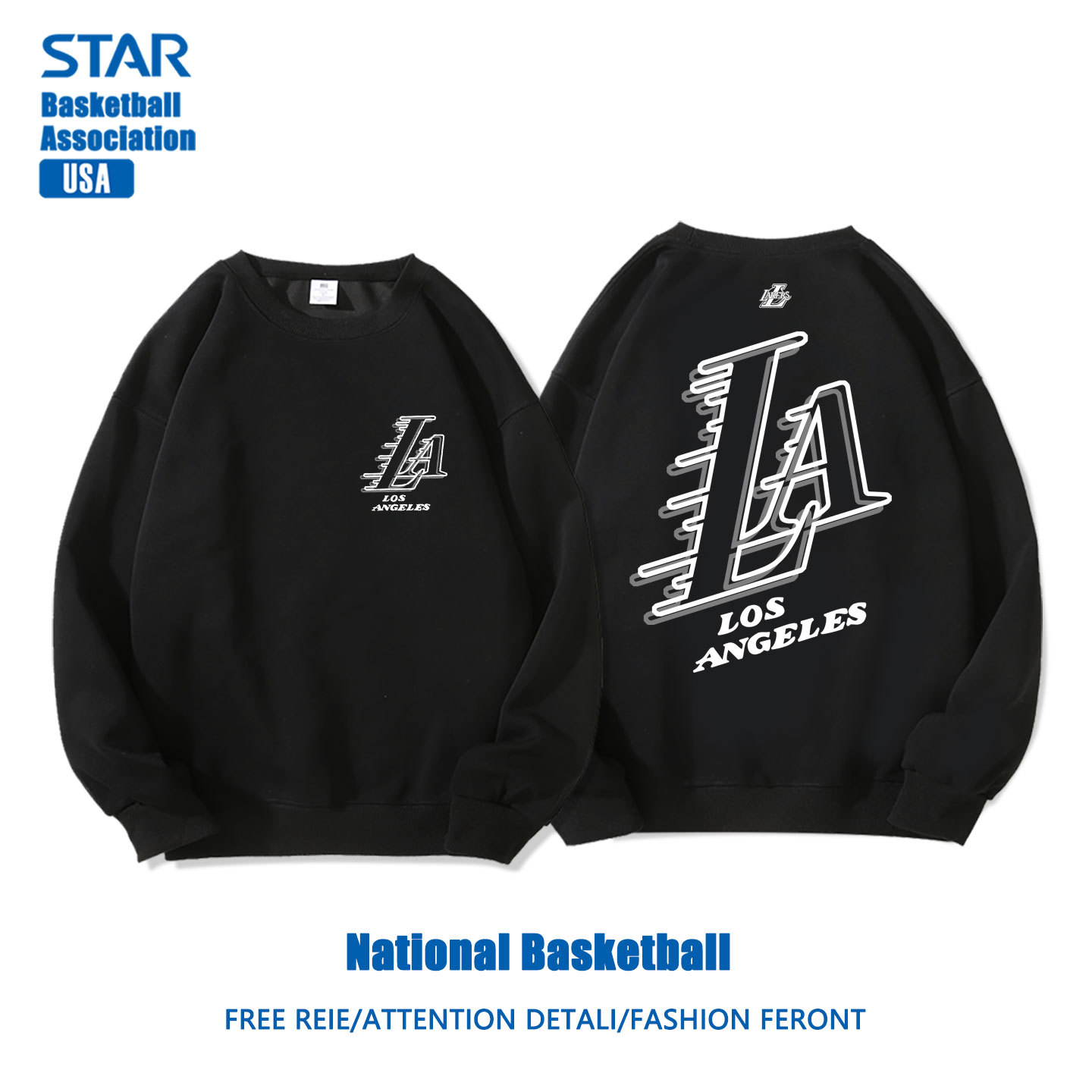 美式籃球 秋冬新款 親子情侶裝圓領長袖