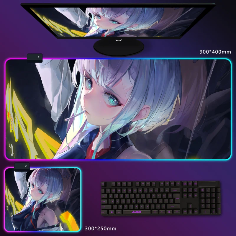 電馭叛客邊緣行者 RGB 電競滑鼠墊｜Cyberpunk 動漫電競桌墊