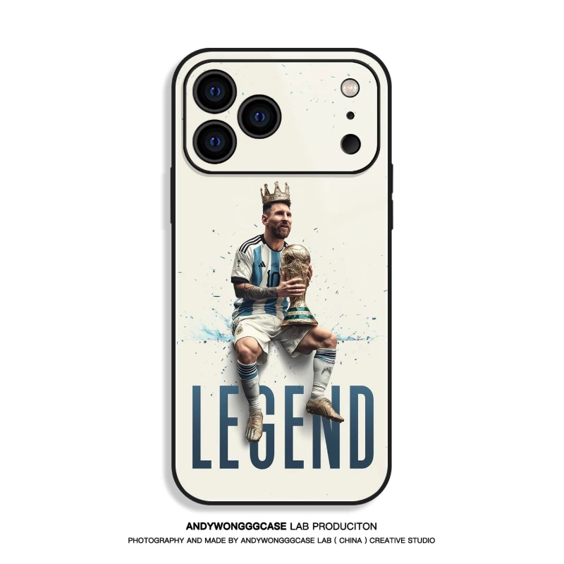 梅西 Messi 高清鋼化玻璃手機殼