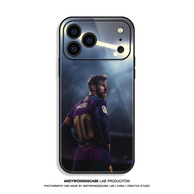 梅西 Messi 高清鋼化玻璃手機殼