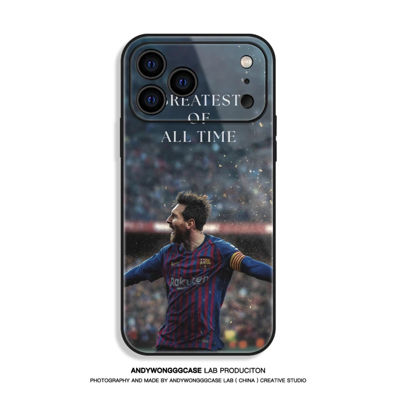 梅西 Messi 高清鋼化玻璃手機殼