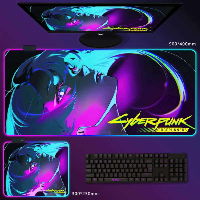 電馭叛客邊緣行者 RGB 電競滑鼠墊｜Cyberpunk 動漫電競桌墊