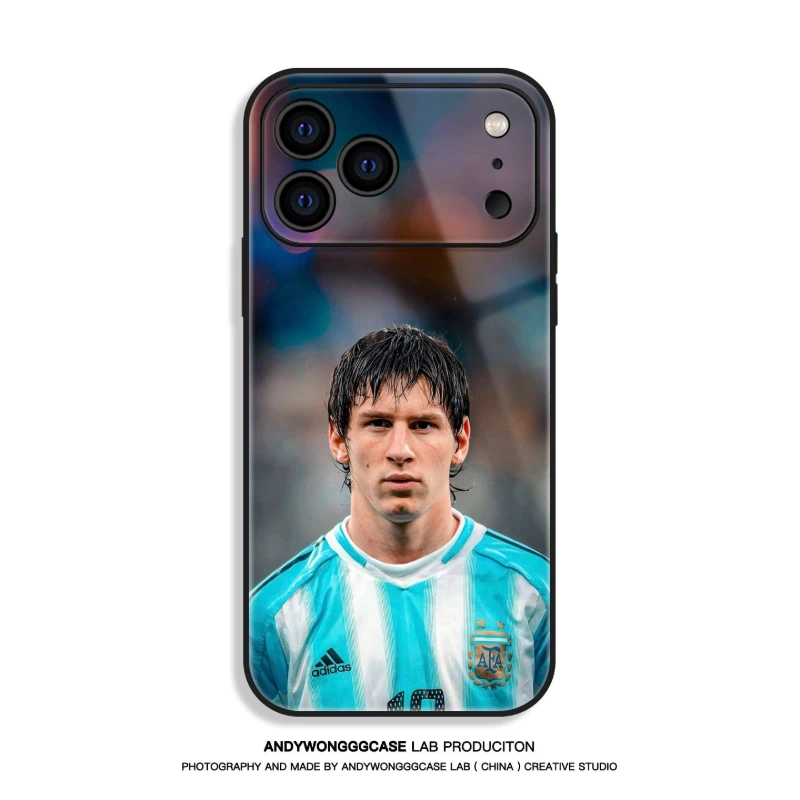 梅西 Messi 高清鋼化玻璃手機殼