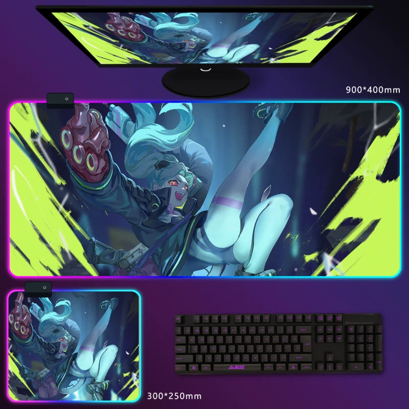 電馭叛客邊緣行者 RGB 電競滑鼠墊｜Cyberpunk 動漫電競桌墊