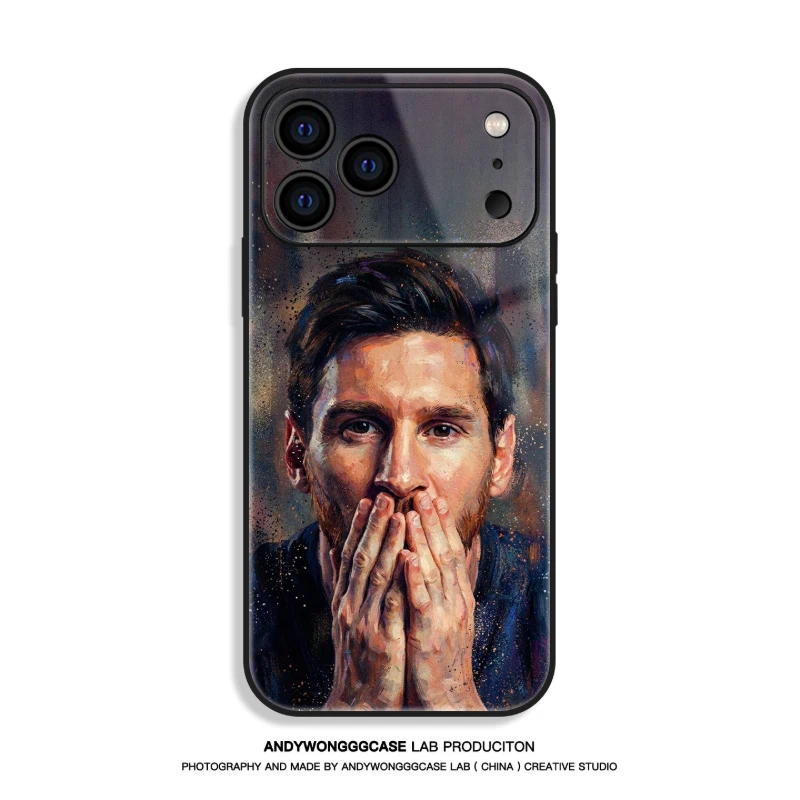 梅西 Messi 高清鋼化玻璃手機殼