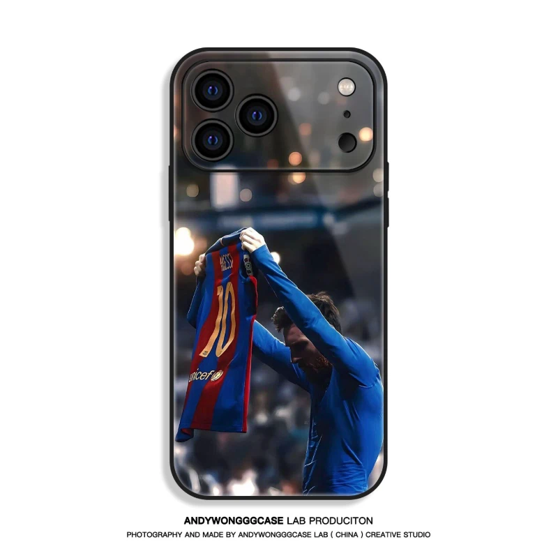 梅西 Messi 高清鋼化玻璃手機殼