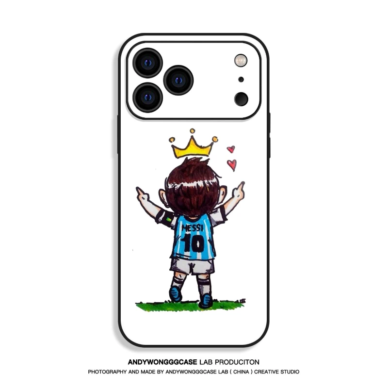 梅西 Messi 高清鋼化玻璃手機殼