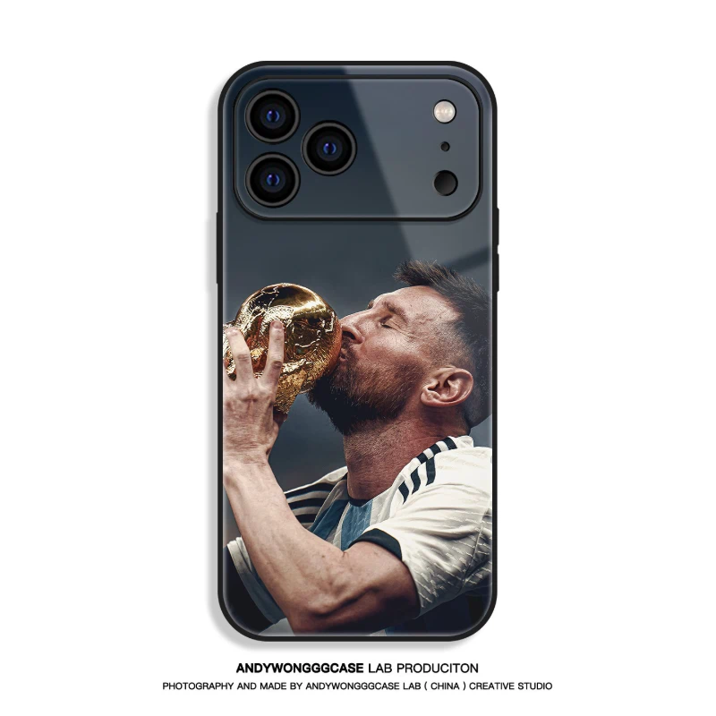 梅西 Messi 高清鋼化玻璃手機殼