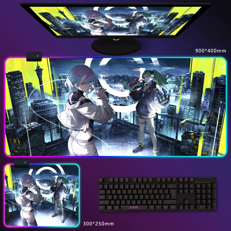 電馭叛客邊緣行者 RGB 電競滑鼠墊｜Cyberpunk 動漫電競桌墊