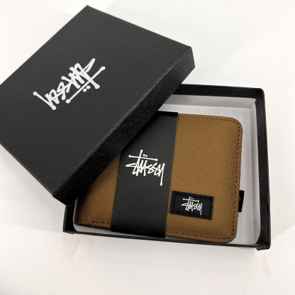 斯圖西潮牌皮夾 潮牌牛津布短版錢包