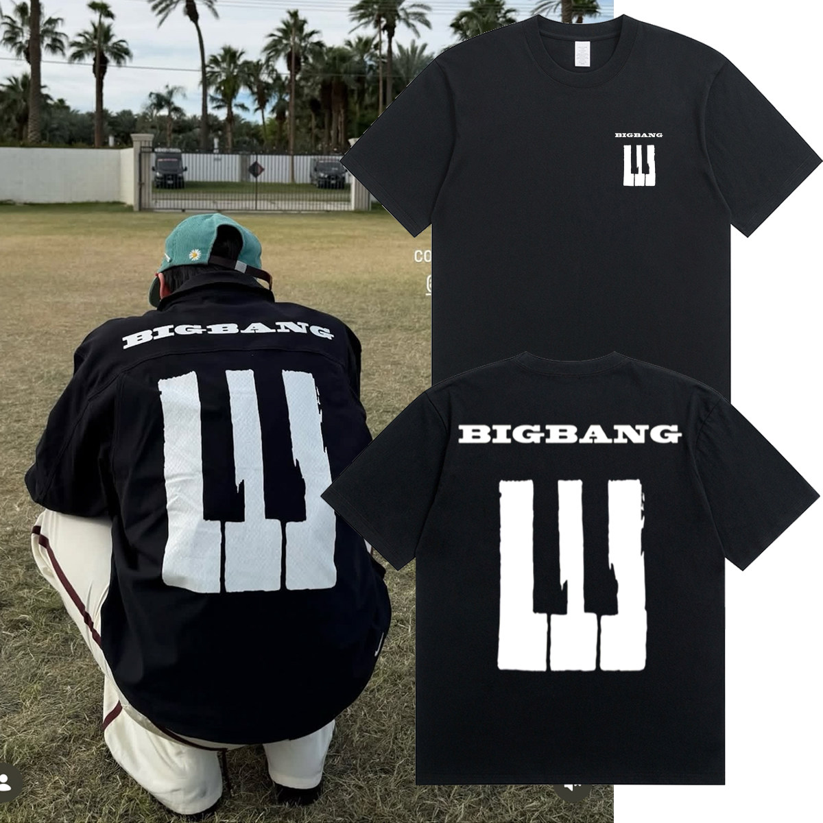 BIGBANG 鋼琴黑白鍵同款周邊短袖T恤