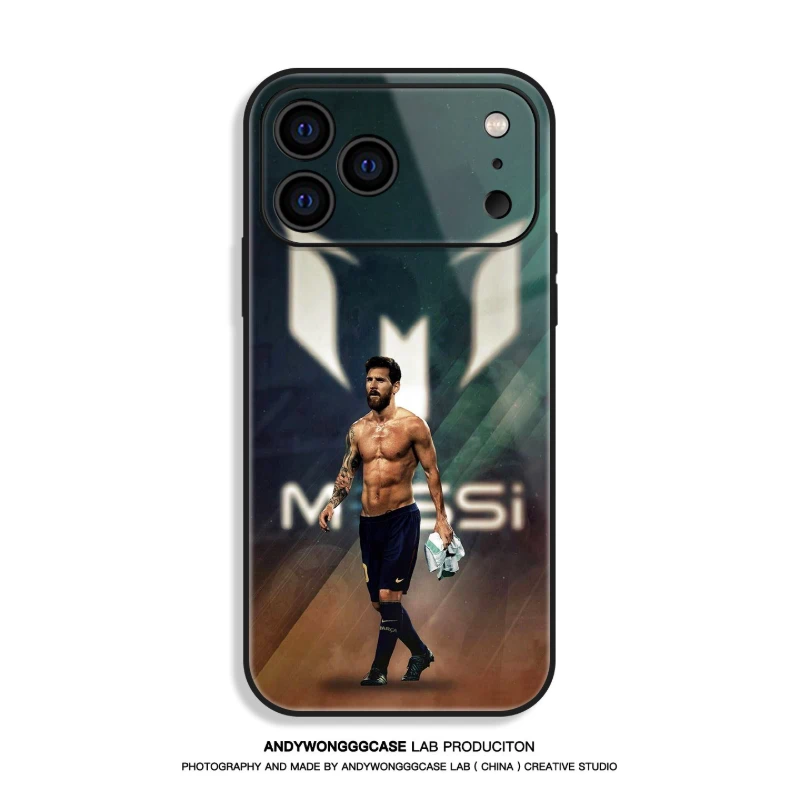 梅西 Messi 高清鋼化玻璃手機殼