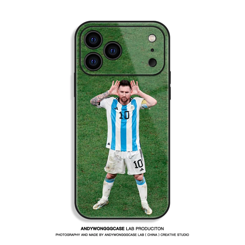 梅西 Messi 高清鋼化玻璃手機殼