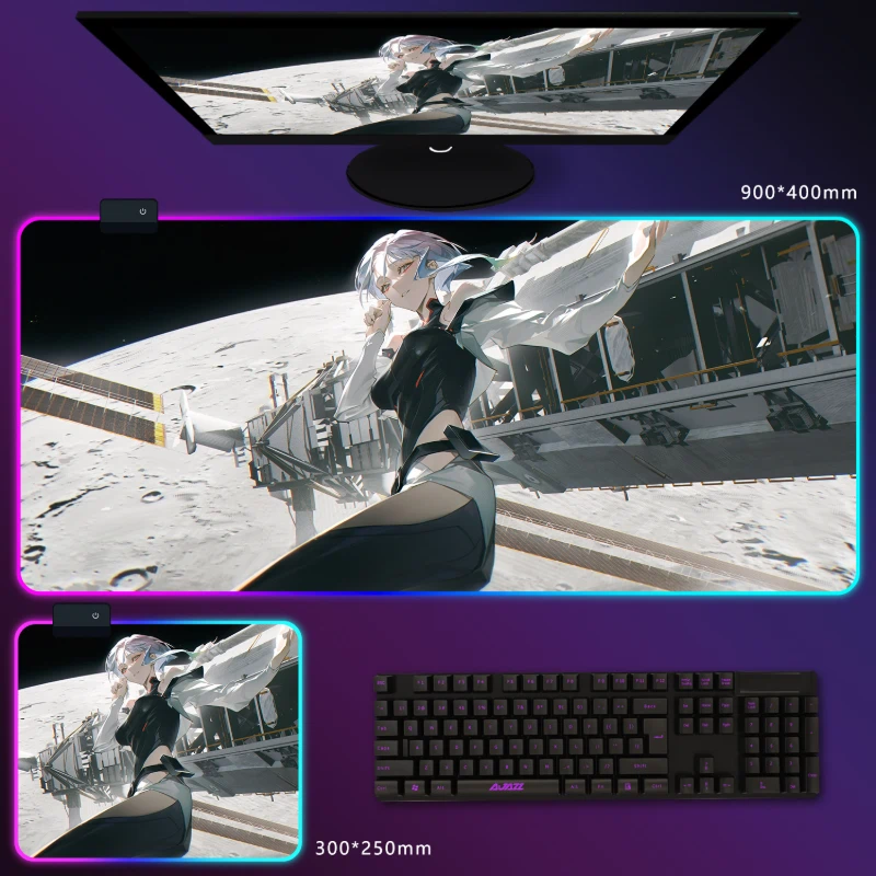 電馭叛客邊緣行者 RGB 電競滑鼠墊｜Cyberpunk 動漫電競桌墊