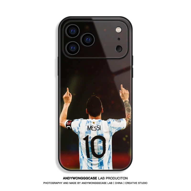梅西 Messi 高清鋼化玻璃手機殼