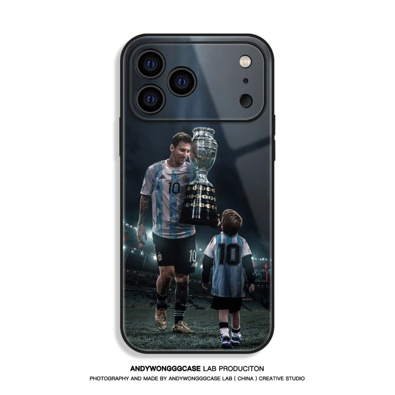梅西 Messi 高清鋼化玻璃手機殼
