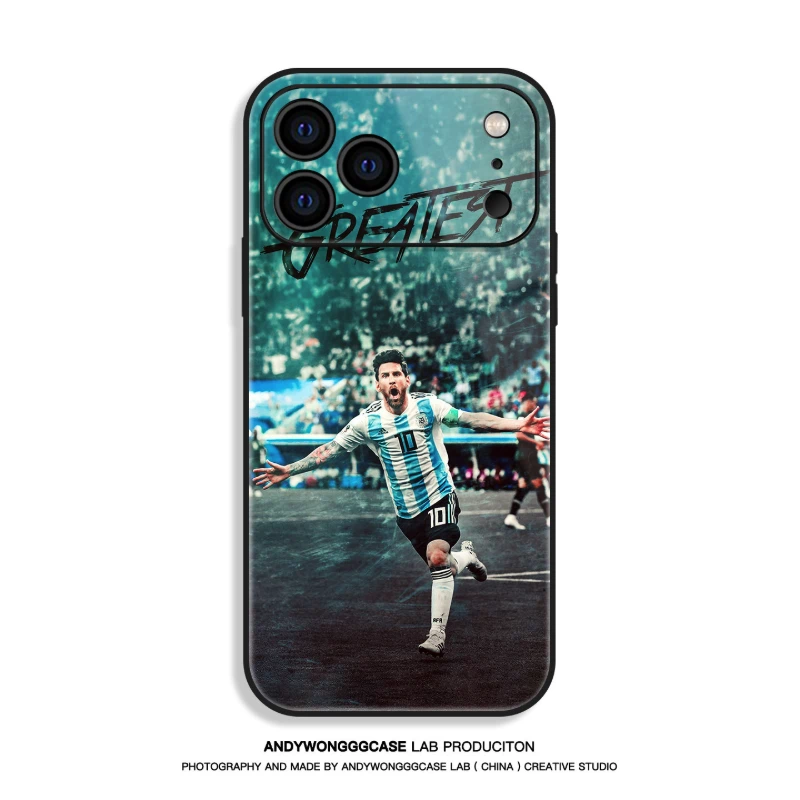 梅西 Messi 高清鋼化玻璃手機殼