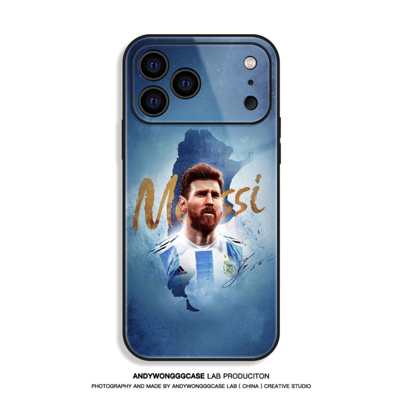 梅西 Messi 高清鋼化玻璃手機殼