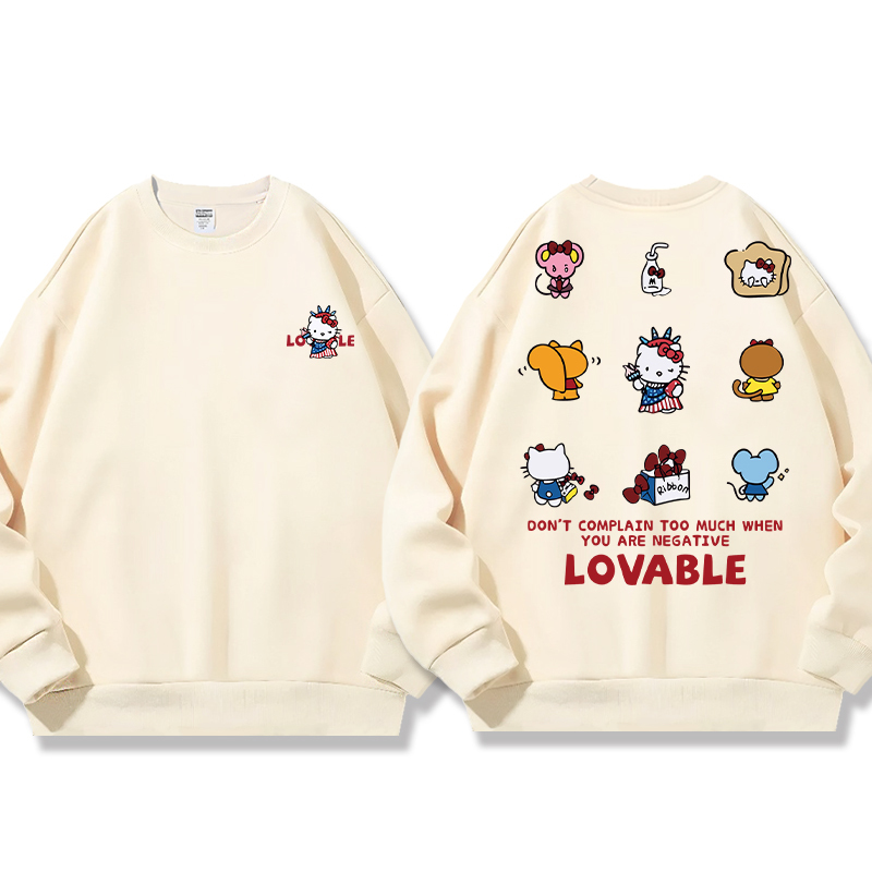 HelloKitty 秋冬新款 親子情侶裝圓領長袖