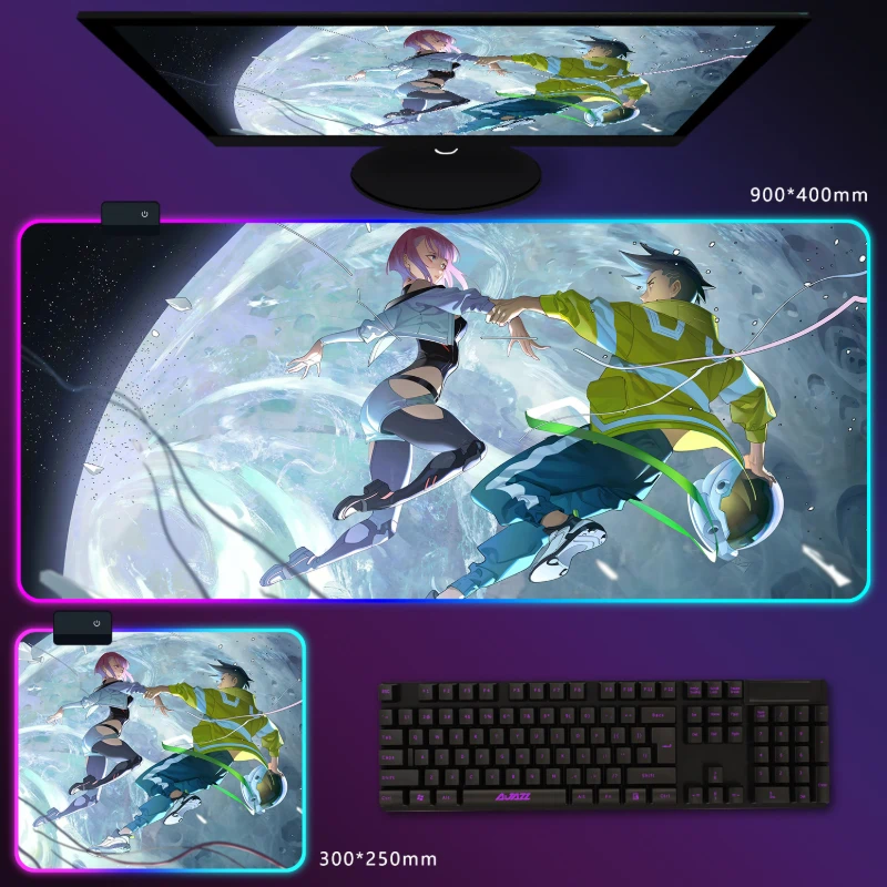 電馭叛客邊緣行者 RGB 電競滑鼠墊｜Cyberpunk 動漫電競桌墊