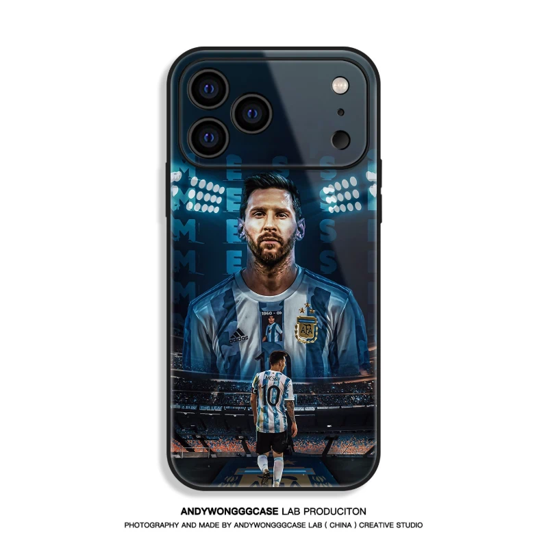 梅西 Messi 高清鋼化玻璃手機殼
