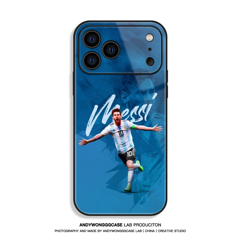 梅西 Messi 高清鋼化玻璃手機殼
