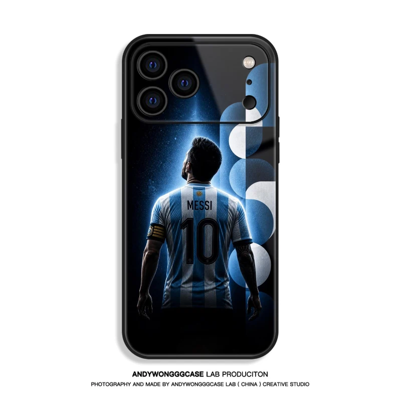 梅西 Messi 高清鋼化玻璃手機殼