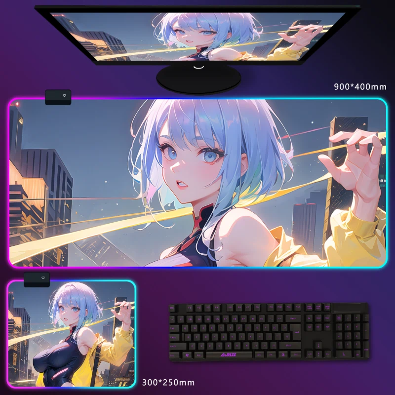 電馭叛客邊緣行者 RGB 電競滑鼠墊｜Cyberpunk 動漫電競桌墊