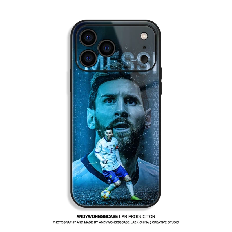 梅西 Messi 高清鋼化玻璃手機殼