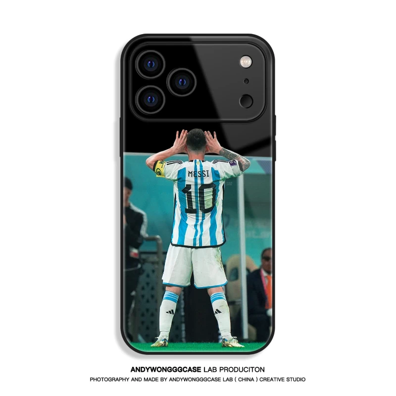 梅西 Messi 高清鋼化玻璃手機殼