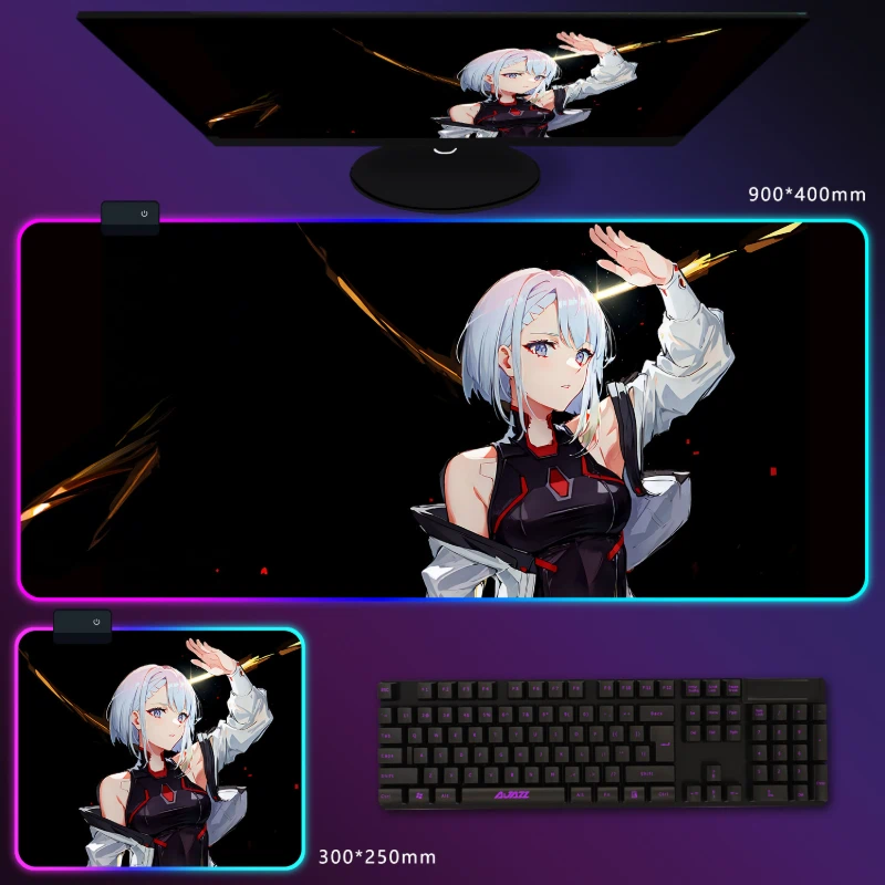 電馭叛客邊緣行者 RGB 電競滑鼠墊｜Cyberpunk 動漫電競桌墊