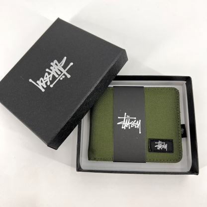 斯圖西潮牌皮夾 潮牌牛津布短版錢包