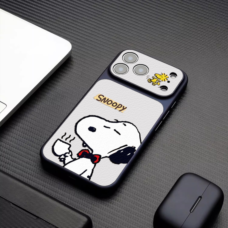 史努比 Snoopy 高端皮紋手機殼｜MagSafe磁吸防摔保護套