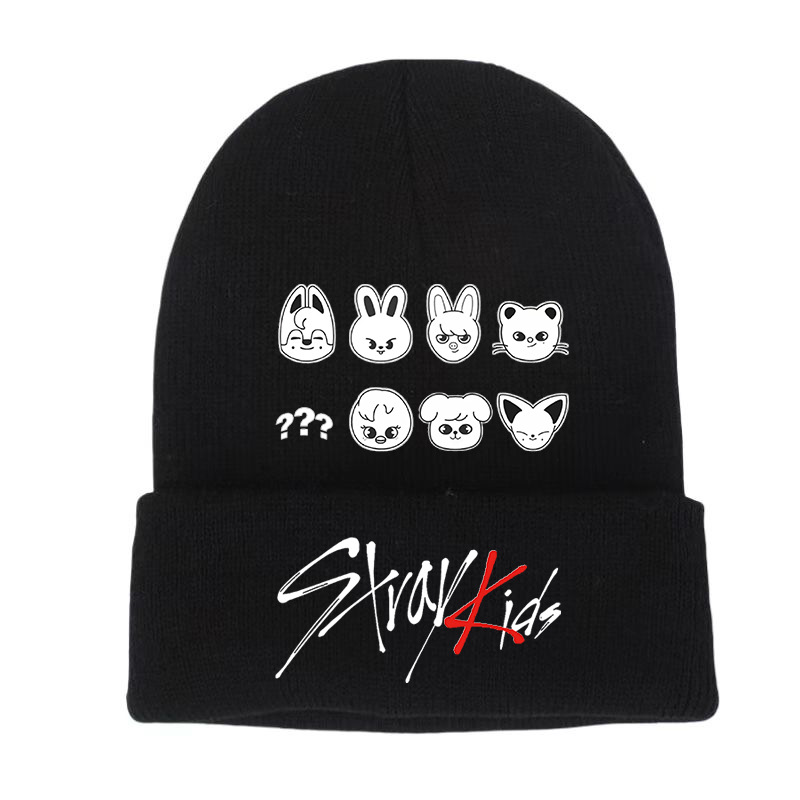 Stray Kids 應援週邊 時尚字母款針織帽